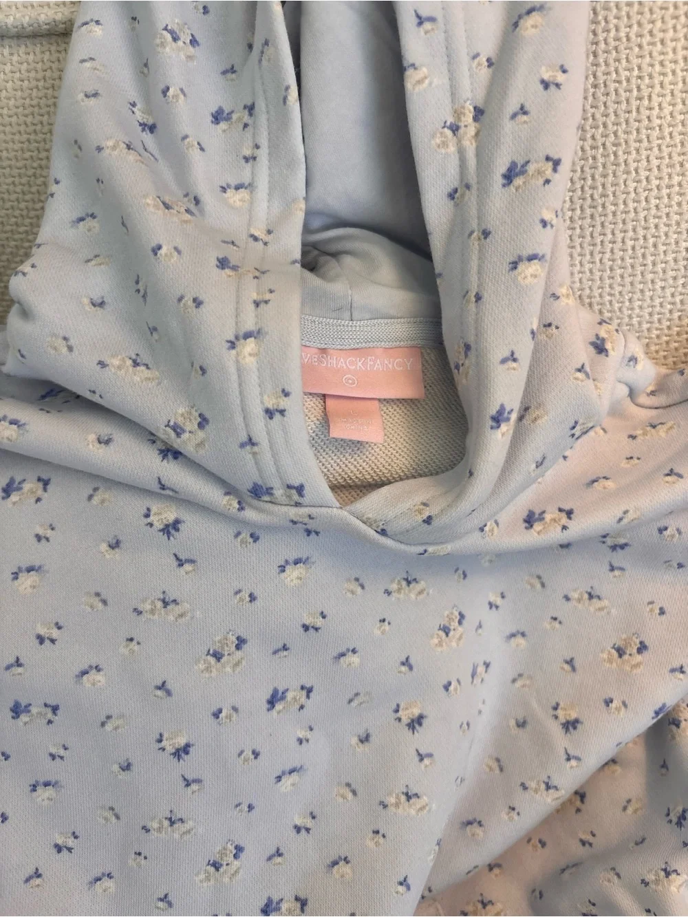 LoveShackFancy Light Blue Floral Kids Hoodie Pajama Set